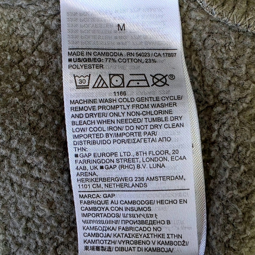 Gap Hoodie Men's Medium Light Olive Green Pullover Fleece Sweatshirt Good Basic - Picture 6 of 7